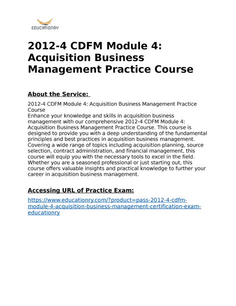 Full Download Cdfm Module 4 Study Guide 