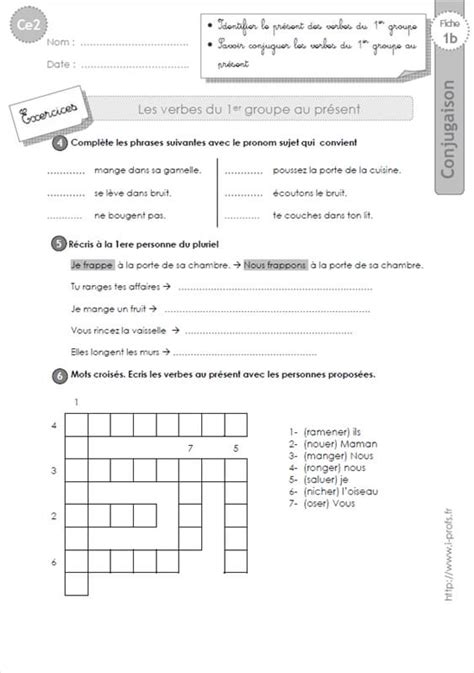 ce2: conjugaison-fiches i-profs