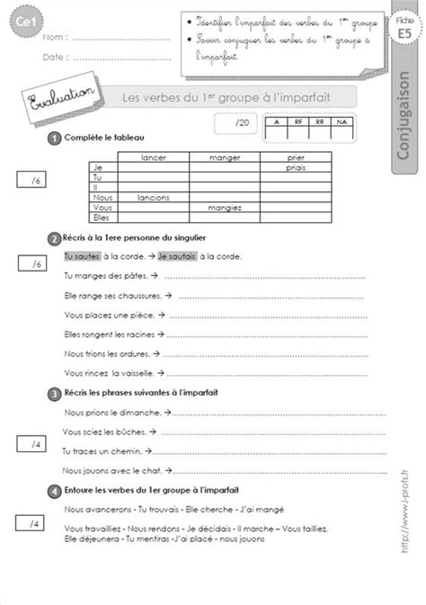 Ce2 Evaluation Imparfait