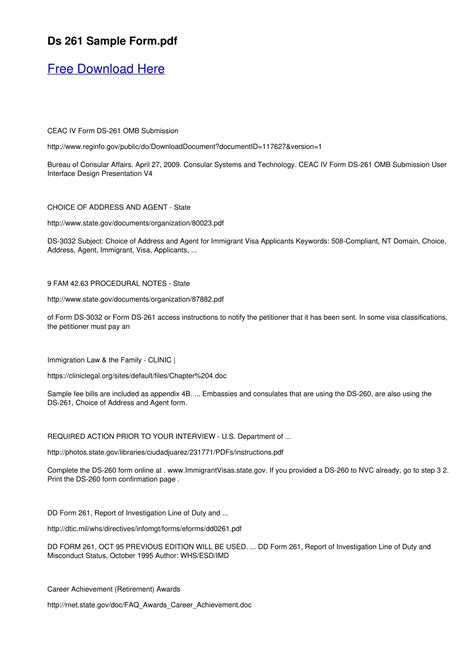 ceac iv form ds 261 omb submission