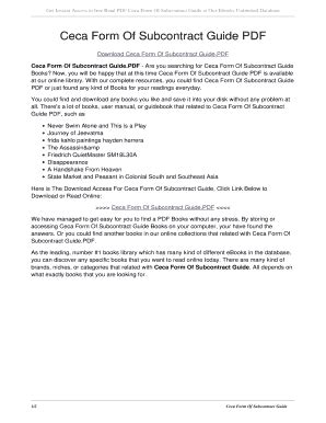Full Download Ceca Form Of Subcontract Guide 