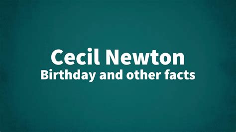 cecil newton born