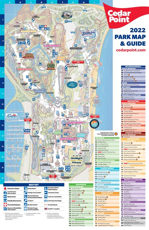 Cedar Point Park Map 2013 With Labels