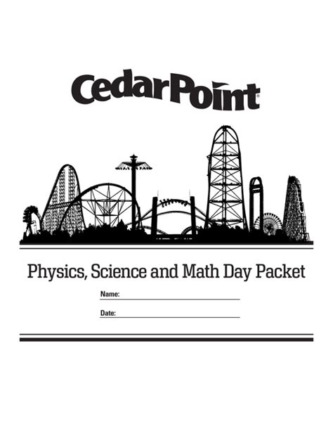 Cedar Point Physics Packet Answers