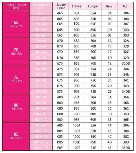 celebrity bra sizes
