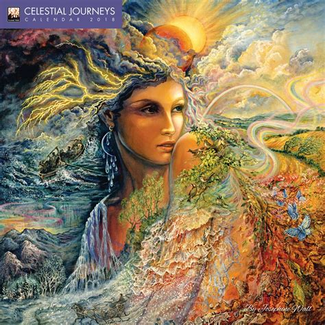 Read Online Celestial Journeys By Josephine Wall 2018 12 X 12 Inch Monthly Square Wall Calendar With Glitter Flocked Cover By Flame Tree Fantasy Art Artist Illustration Paintings 