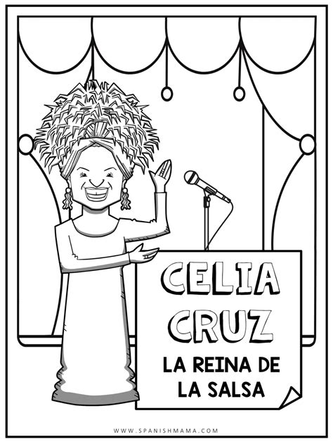 Celia Cruz Coloring Page Salsa Music Legend Black Celia Cruz Coloring Page - Celia Cruz Coloring Page