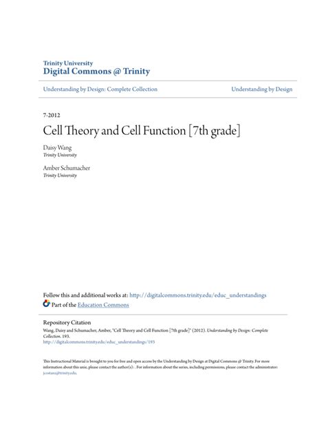 Cell Theory And Cell Function 7th Grade Trinity Cell Theory Worksheet 7th Grade - Cell Theory Worksheet 7th Grade