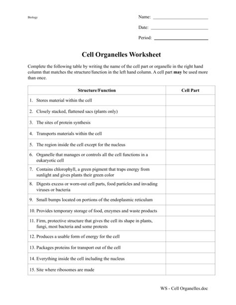 Cells And Organelles Worksheet Db Excel Com Science Cells Worksheet - Science Cells Worksheet