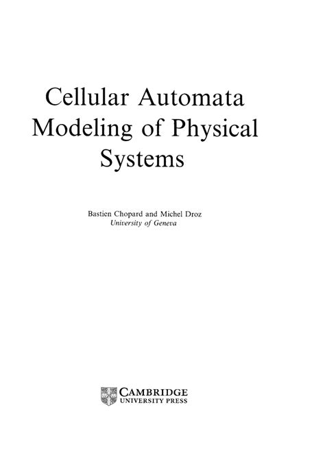 Cellular Automata Modeling Of Physical Systems