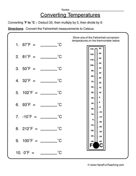Celsius To Fahrenheit Worksheet   Temperature Conversion Worksheet Kelvin Celsius Fahrenheit - Celsius To Fahrenheit Worksheet
