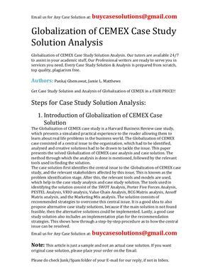 Cemex Case Study Analysis