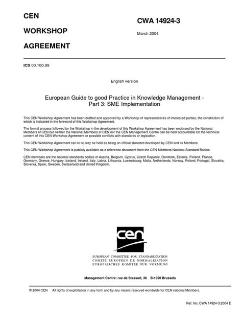 Full Download Cen Cwa 14924 1 Workshop Agreement Fraser Health 