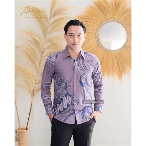 Cendrawasih Ungu Kemeja Batik Pria Pakaian Tradisional Pria Harga Grosir Seragam Batik Untuk Acara Pernikahan - Harga Grosir Seragam Batik Untuk Acara Pernikahan