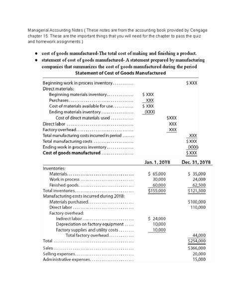 Cengage Managerial Accounting Answer Keys