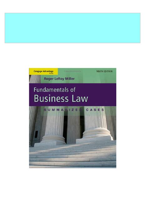 Read Online Cengage Advantage Books Fundamentals Of Business Law Summarized Cases 9Th Edition 