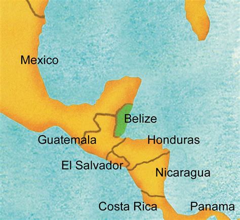 Central America Belize Map