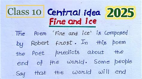 Central Idea Of Fire And Ice