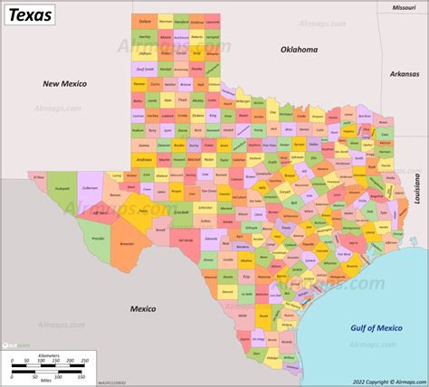 central texas county map