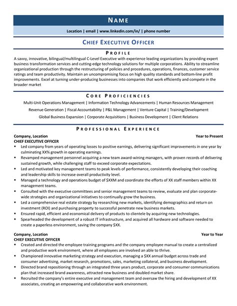 Ceo Resume Sample And Guide Resumecoach Ceo Resume Templates - Ceo Resume Templates