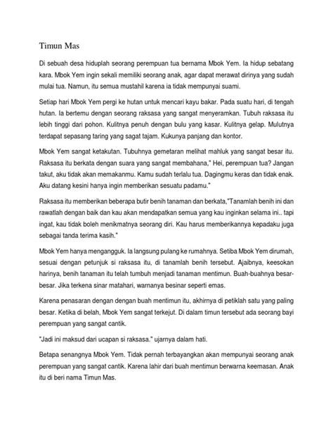 Cerpen Timun Mas
