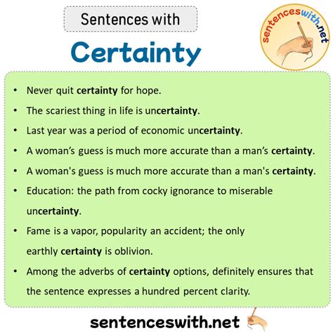 certainty