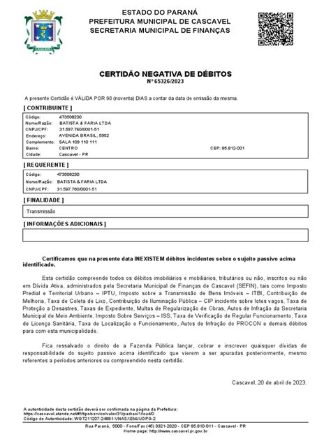 certidão municipal