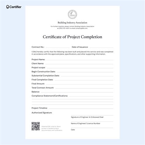 Certificate For Project