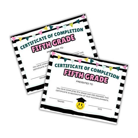 certificate of completion for fifth grade