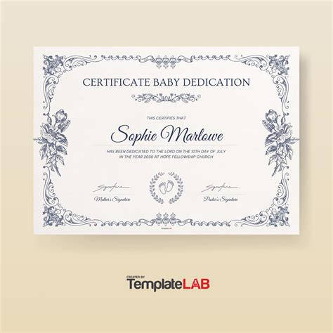 Certificate Of Dedication