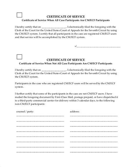 Read Online Certificate Of Service Seventh Circuit 