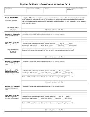 Certification Recertification Hospital Forms