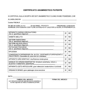 Full Download Certificato Anamnestico Patente 