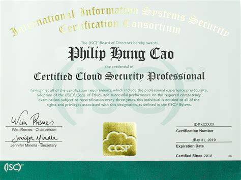 Certified Cloud Security Professional Ccsp 2015 2016