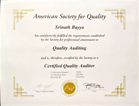 Certified Quality Auditor