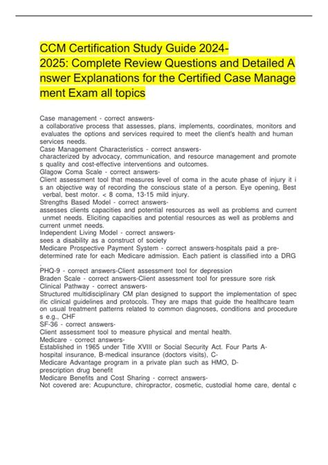 Download Certified Case Manager Exam Study Guide 