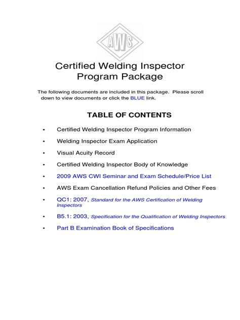 Read Certified Welding Inspector Program Package 