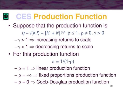 Ces Production Function