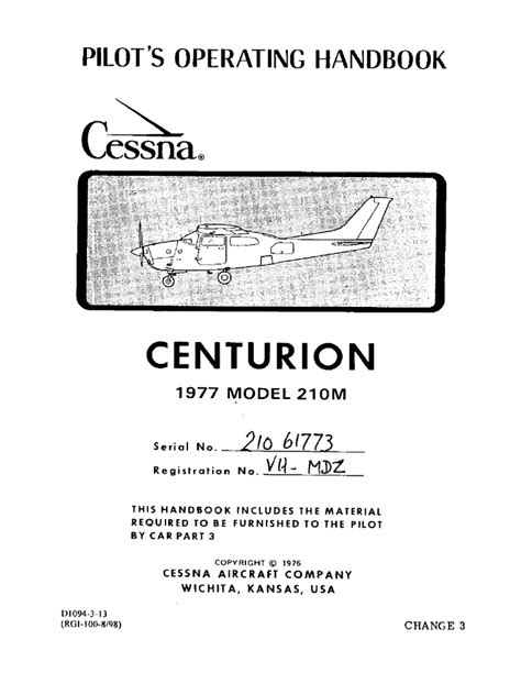 Cessna 210 Poh