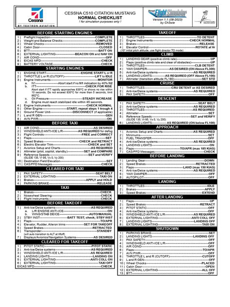cessna mustang checklist