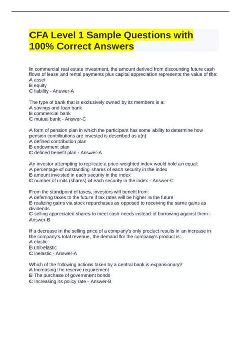 cfa level 1 question bank
