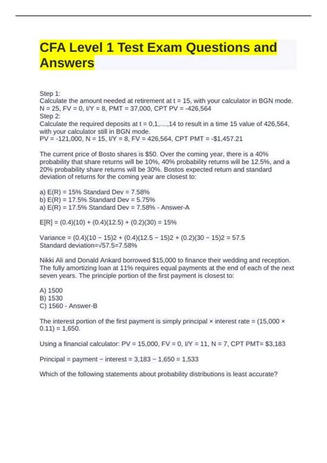 Cfa Level 1 Test Bank
