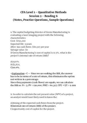 Download Cfa Level 1 Quantitative Methods Notes 