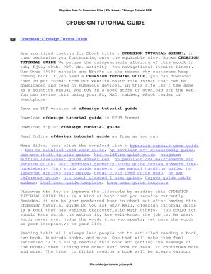 Read Cfdesign Tutorial Guide 