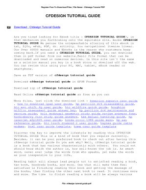 Read Cfdesign Tutorial Guide 