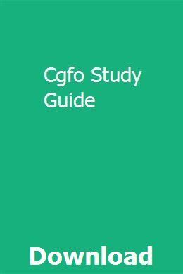 Read Cgfo Exam Study Guide 
