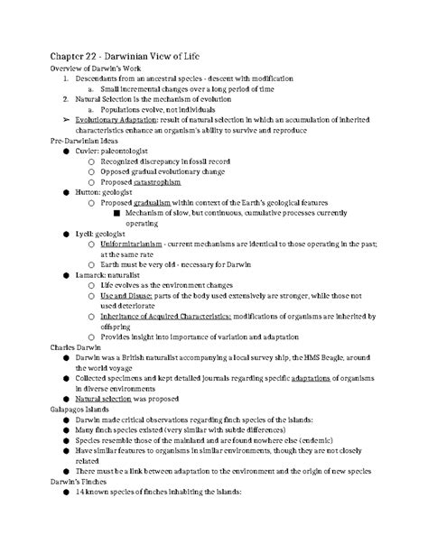 Ch 22 Ap Bio Study Answers