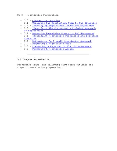 Ch 3 Negotiation Preparation