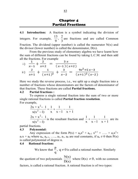 Ch 4 Partial Fractions Exercise 4 4 Taleem Fractions Exercises - Fractions Exercises