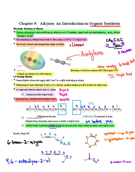 Ch 9 Alkynes Study Guide